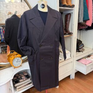 Cappotto vintage doppiopetto marrone scuro tg 50 nos