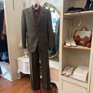 Completo uomo vintage fantasia Principe di Galles lana extrafine